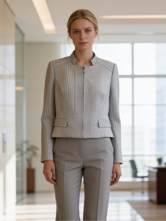 White House Black Market Jackets & Blazers - White House Black Market Plaid Moto Blazer Jacket Petite 10P